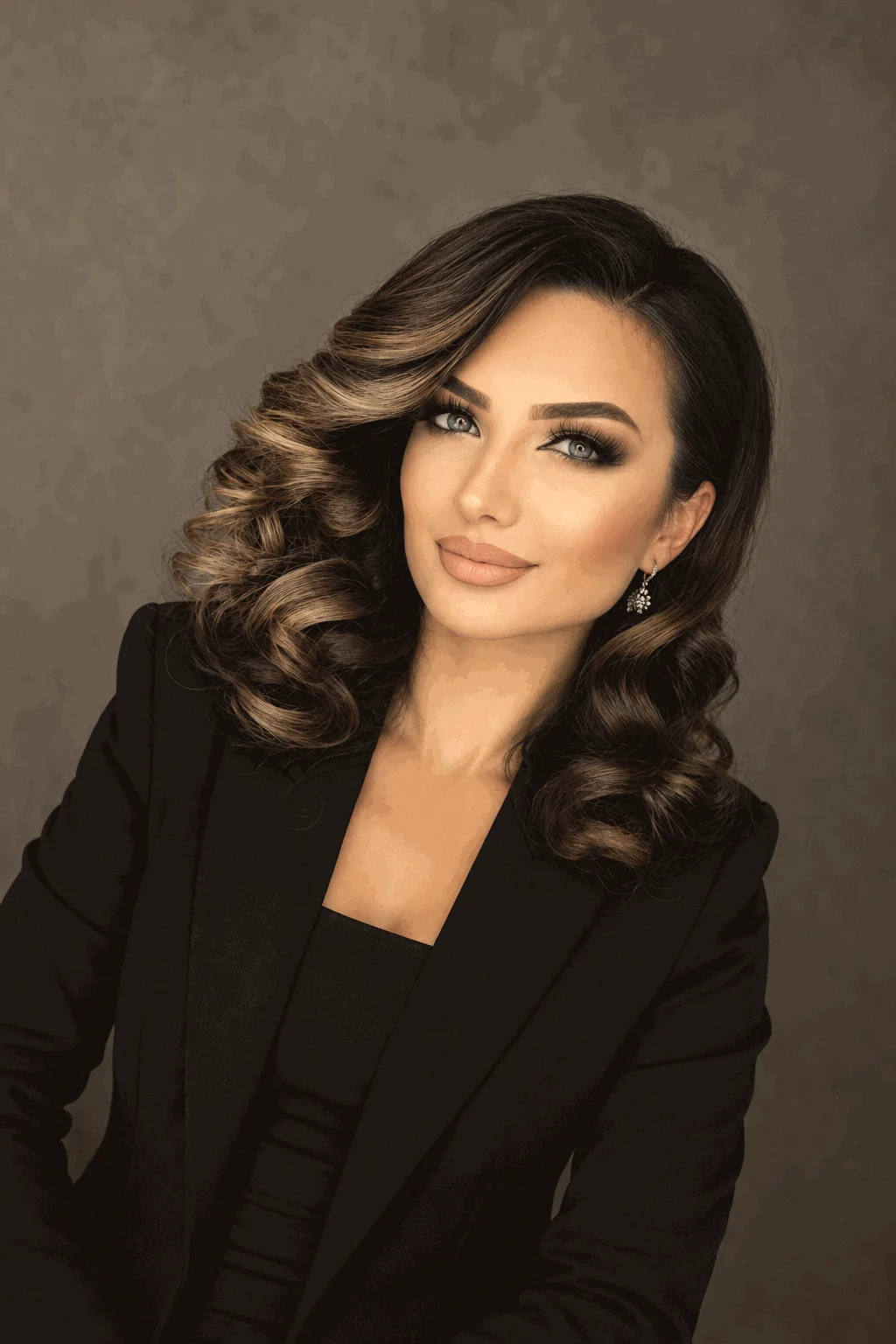 Glam makeup and Hollywood waves